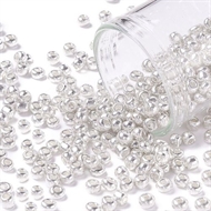 3 mm. sølv metallic glasperler, 50 g